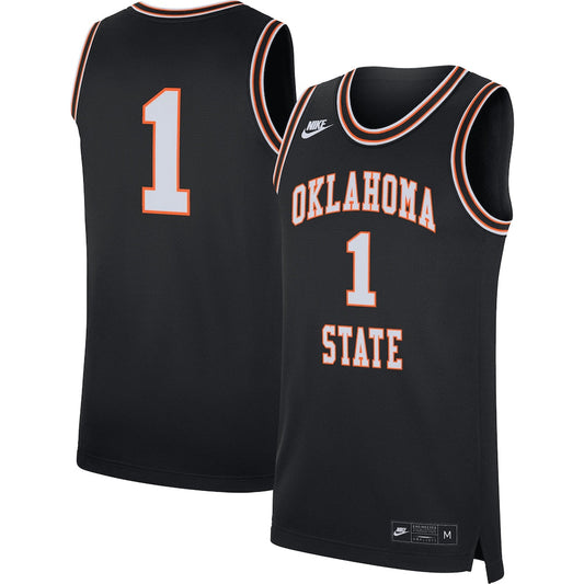 1 Black Oklahoma State Cowboys Retro Replica Basketball Jersey - retro stitched basketball jersey for 1 Black fans
