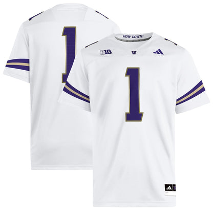 1 White Washington Huskies Premier Jersey - retro stitched jersey jersey for 1 White fans