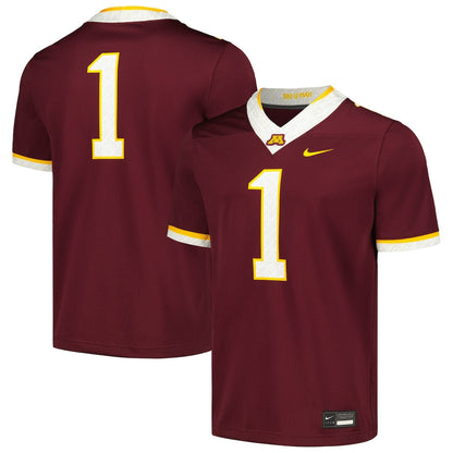 1 Maroon Minnesota Golden Gophers Untouchable Football Replica Jersey - retro stitched football jersey for 1 Maroon fans