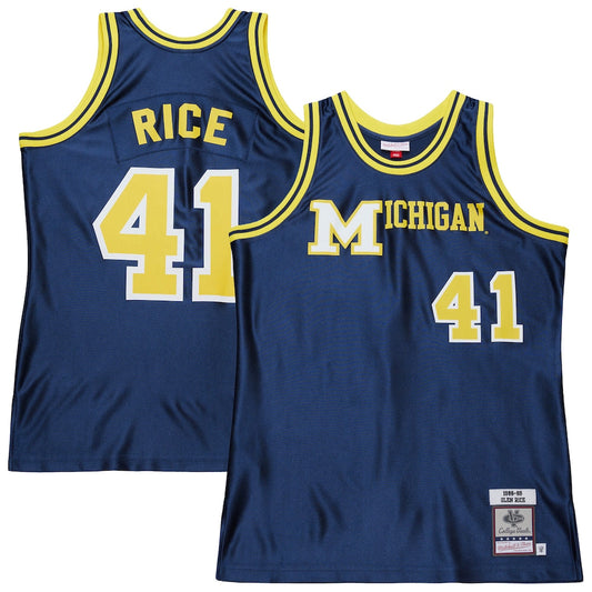 Glen Rice Navy Michigan Wolverines 198889 Jersey - retro stitched jersey jersey for Glen Rice fans