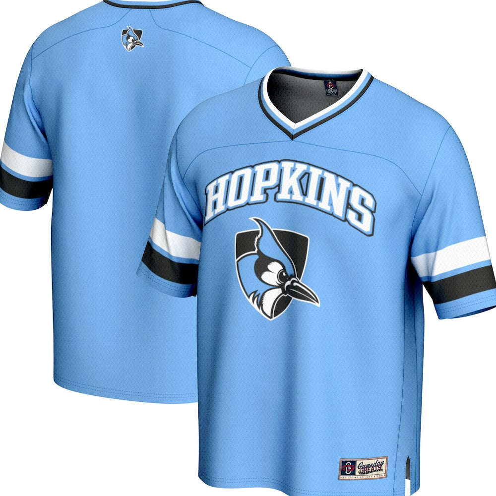 Gameday Greats Light Blue Johns Hopkins Blue Jays Spirit Football Jersey - retro stitched football jersey for Gameday Greats fans