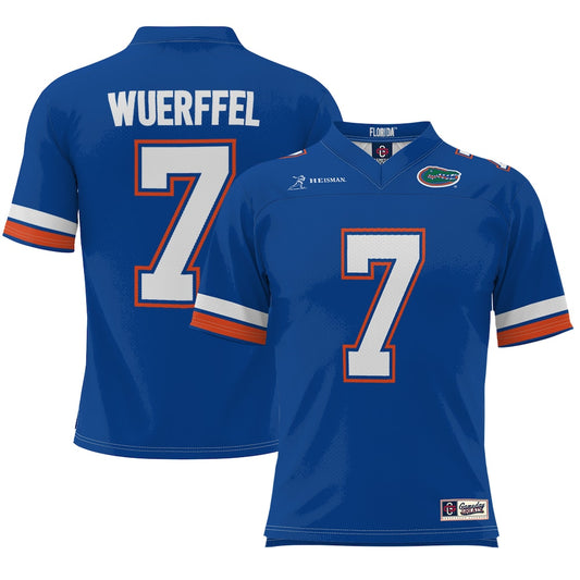 Danny Wuerffel Royal Florida Gators Heisman Football Jersey - retro stitched football jersey for Danny Wuerffel fans