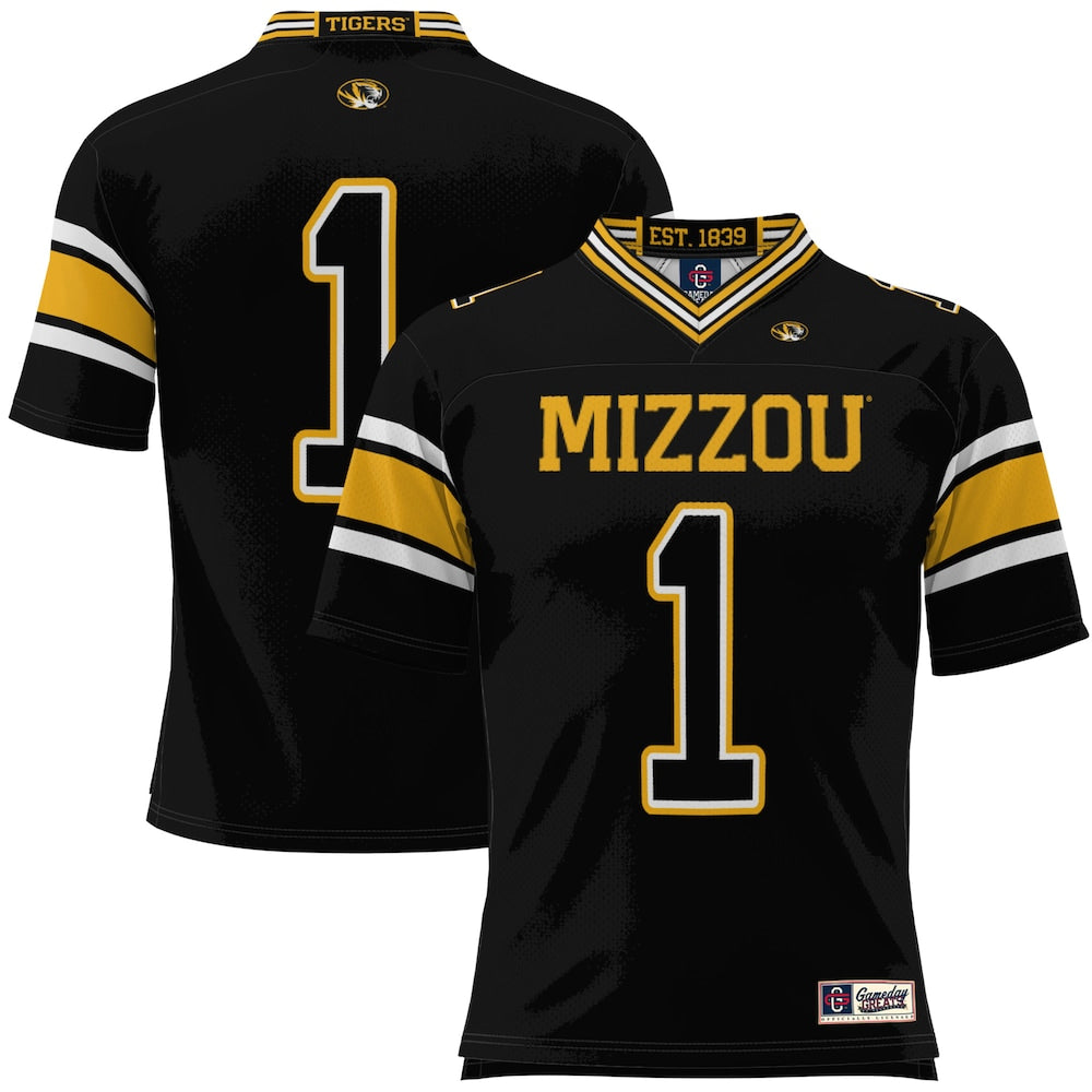Gameday Greats 1 Black Missouri Tigers Football Jersey - retro stitched football jersey for Gameday Greats fans