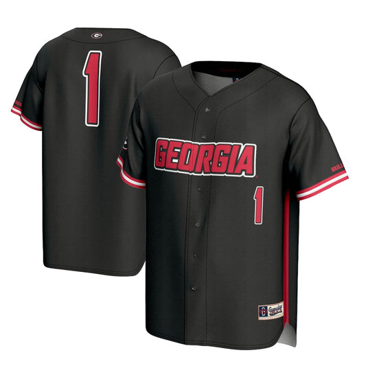 Gameday Greats 1 Black Georgia Bulldogs Lightweight Baseball Jersey - retro stitched baseball jersey for Gameday Greats fans