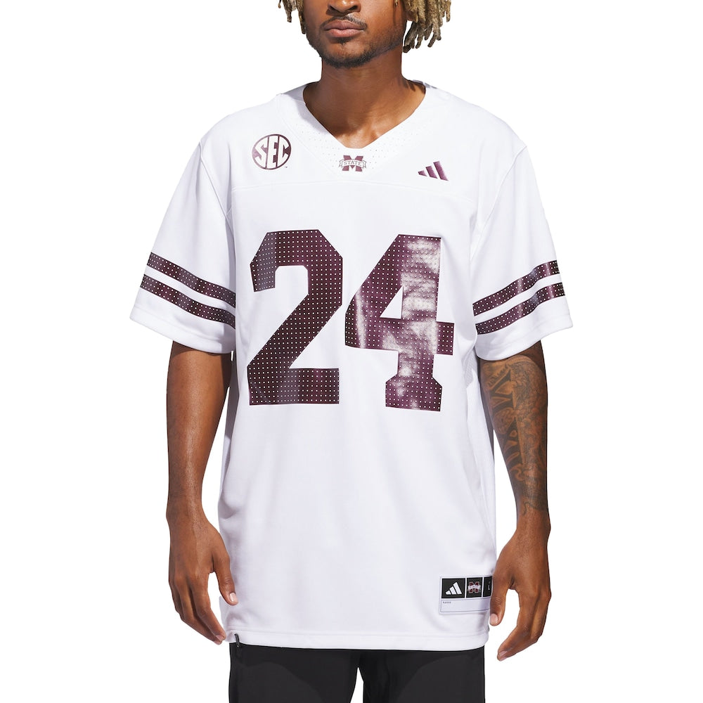 White Mississippi State Bulldogs White Out Jersey - retro stitched jersey jersey for White Mississippi fans