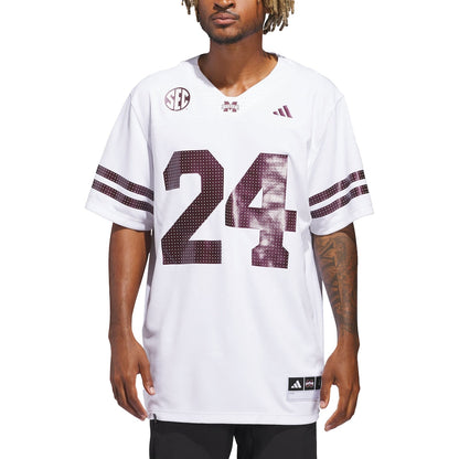 White Mississippi State Bulldogs White Out Jersey - retro stitched jersey jersey for White Mississippi fans
