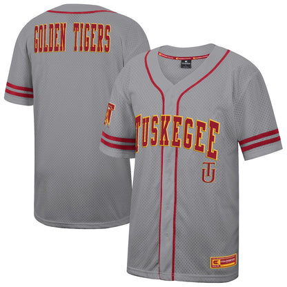Colosseum Gray Tuskegee Golden Tigers Free Spirited Baseball Jersey - retro stitched baseball jersey for Colosseum Gray fans