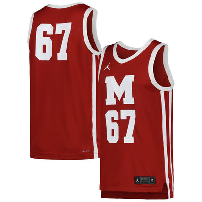 Jordan Brand Maroon Morehouse Maroon Tigers Replica Basketball Jersey - retro stitched basketball jersey for Jordan Brand fans