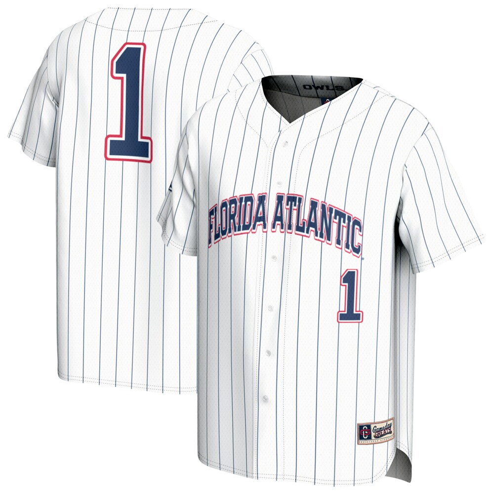 Gameday Greats White 1 Florida Atlantic Owls Collegiate Baseball Fashion Jersey - retro stitched baseball jersey for Gameday Greats fans