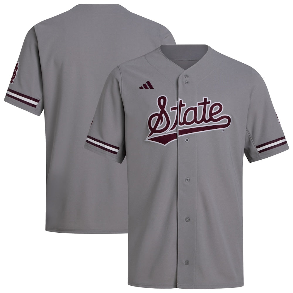 Gray Mississippi State Bulldogs Replica Baseball Jersey - retro stitched baseball jersey for Gray Mississippi fans