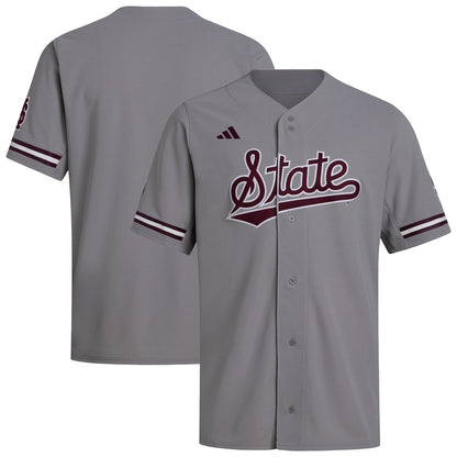 Gray Mississippi State Bulldogs Replica Baseball Jersey - retro stitched baseball jersey for Gray Mississippi fans