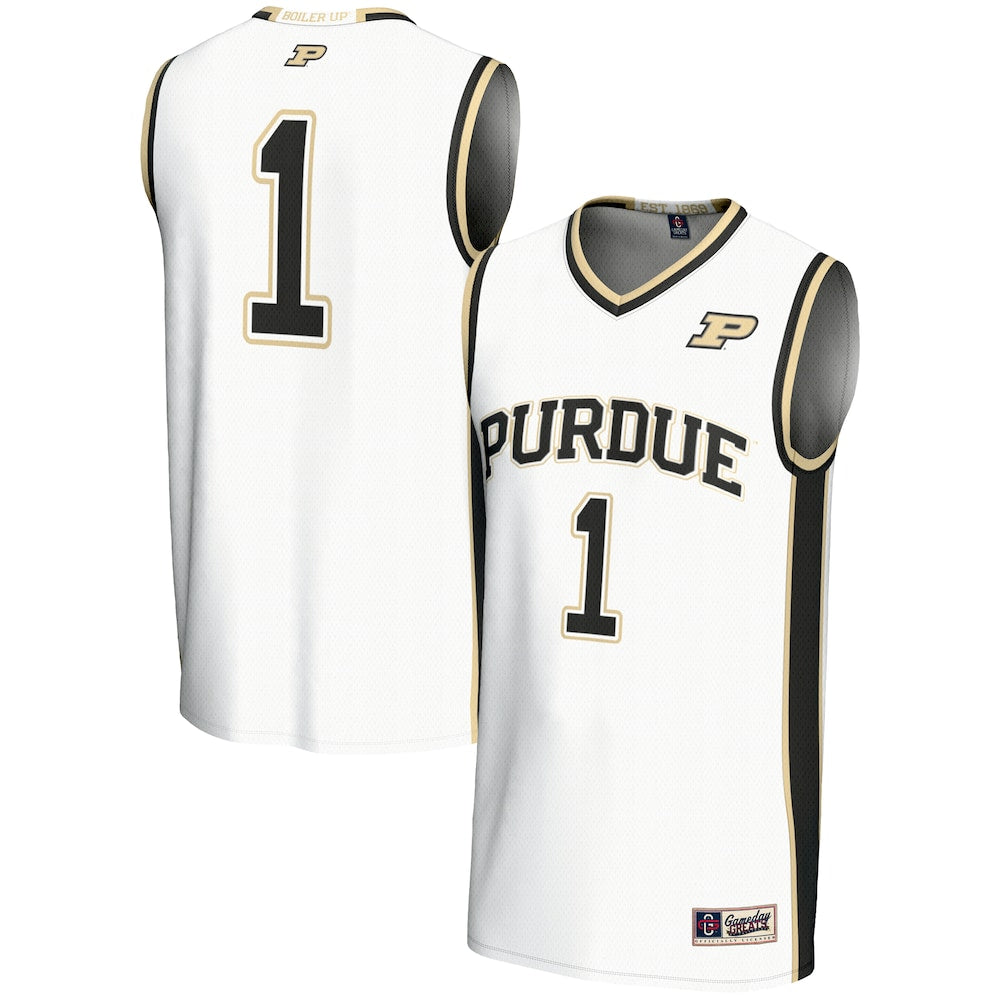 Gameday Greats 1 White Purdue Boilermakers Lightweight Basketball Jersey - retro stitched basketball jersey for Gameday Greats fans