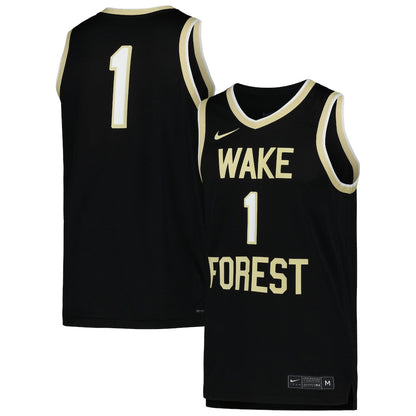 Black Wake Forest Demon Deacons Replica Basketball Jersey - retro stitched basketball jersey for Black Wake fans