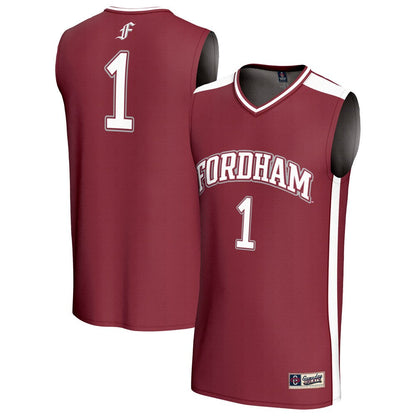 Gameday Greats 1 Maroon Fordham Rams Lightweight Collegiate Basketball Fashion Jersey - retro stitched basketball jersey for Gameday Greats fans