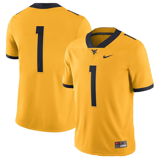 Gold West Virginia Mountaineers Alternate Game Jersey - retro stitched jersey jersey for Gold West fans