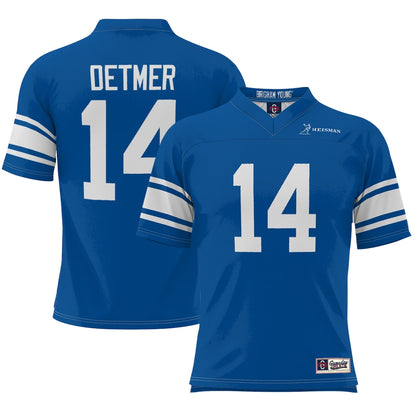 Ty Detmer Royal Byu Cougars Heisman Football Jersey - retro stitched football jersey for Ty Detmer fans