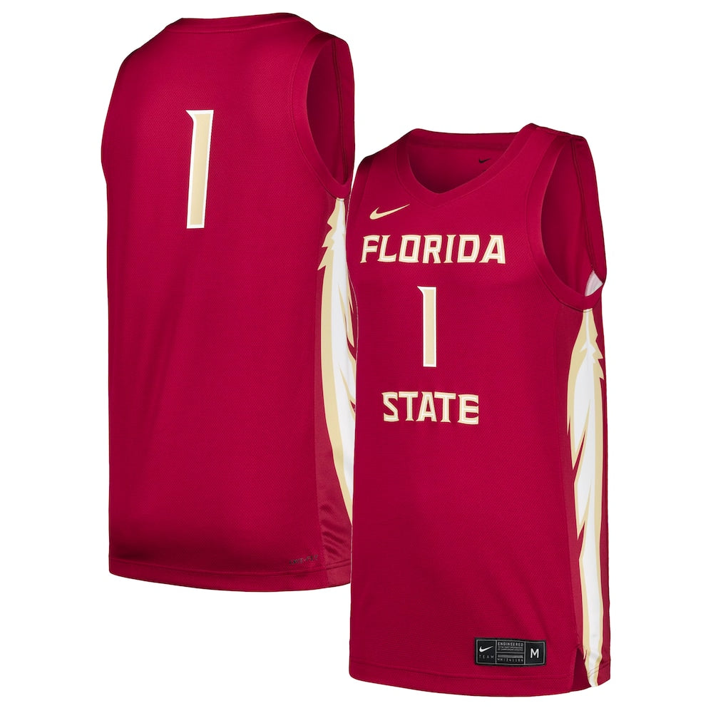 1 Garnet Florida State Seminoles Replica Jersey - retro stitched jersey jersey for 1 Garnet fans