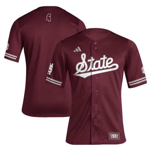 Maroon Mississippi State Bulldogs Reverse Retro Replica Baseball Jersey - retro stitched baseball jersey for Maroon Mississippi fans