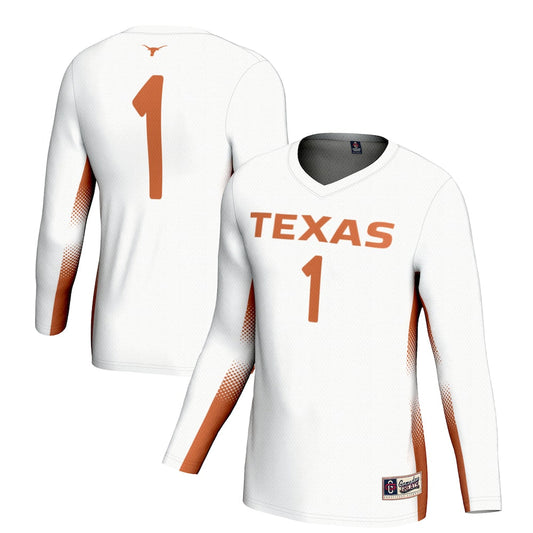 Gameday Greats 1 White Texas Longhorns Lightweight Volleyball Jersey - retro stitched jersey jersey for Gameday Greats fans