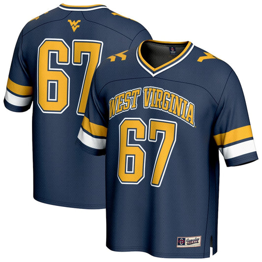 Gameday Greats 67 Navy West Virginia Mountaineers Lightweight Collegiate Football Fashion Jersey - retro stitched football jersey for Gameday Greats fans