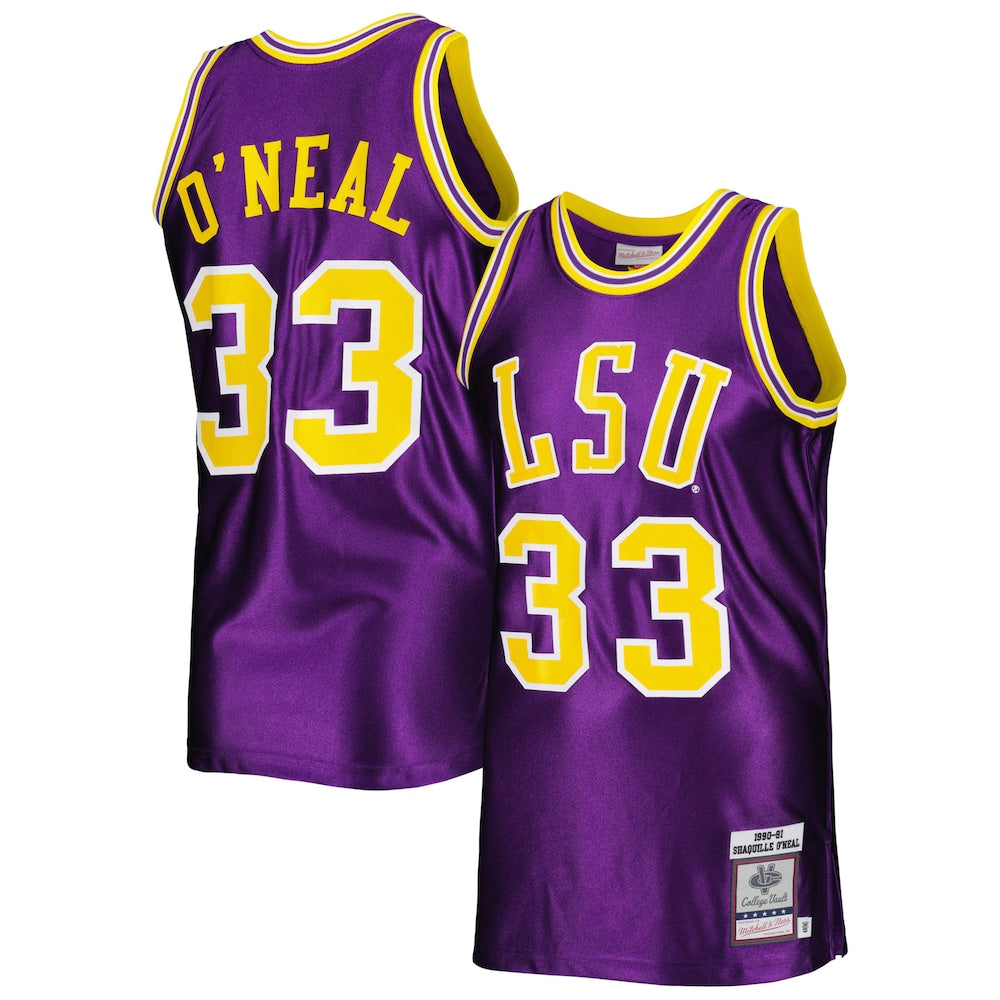 Shaquille Oneal Purple Lsu Tigers 199091 Jersey - retro stitched jersey jersey for Shaquille Oneal fans