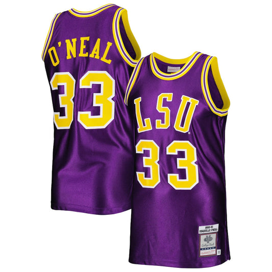 Shaquille Oneal Purple Lsu Tigers 199091 Jersey - retro stitched jersey jersey for Shaquille Oneal fans