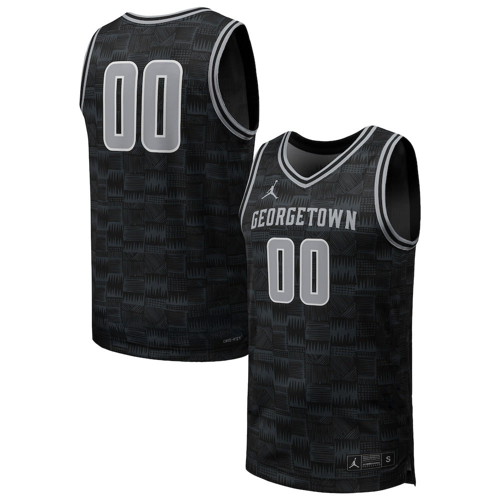 Jordan Brand 00 Black Georgetown Hoyas Replica Basketball Jersey - retro stitched basketball jersey for Jordan Brand fans