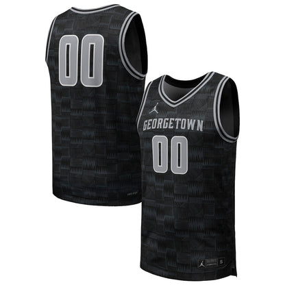 Jordan Brand 00 Black Georgetown Hoyas Replica Basketball Jersey - retro stitched basketball jersey for Jordan Brand fans