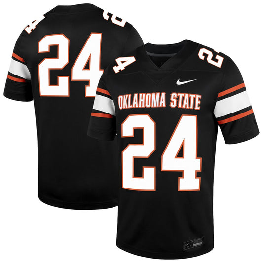 24 Black Oklahoma State Cowboys Untouchable Football Jersey - retro stitched football jersey for 24 Black fans