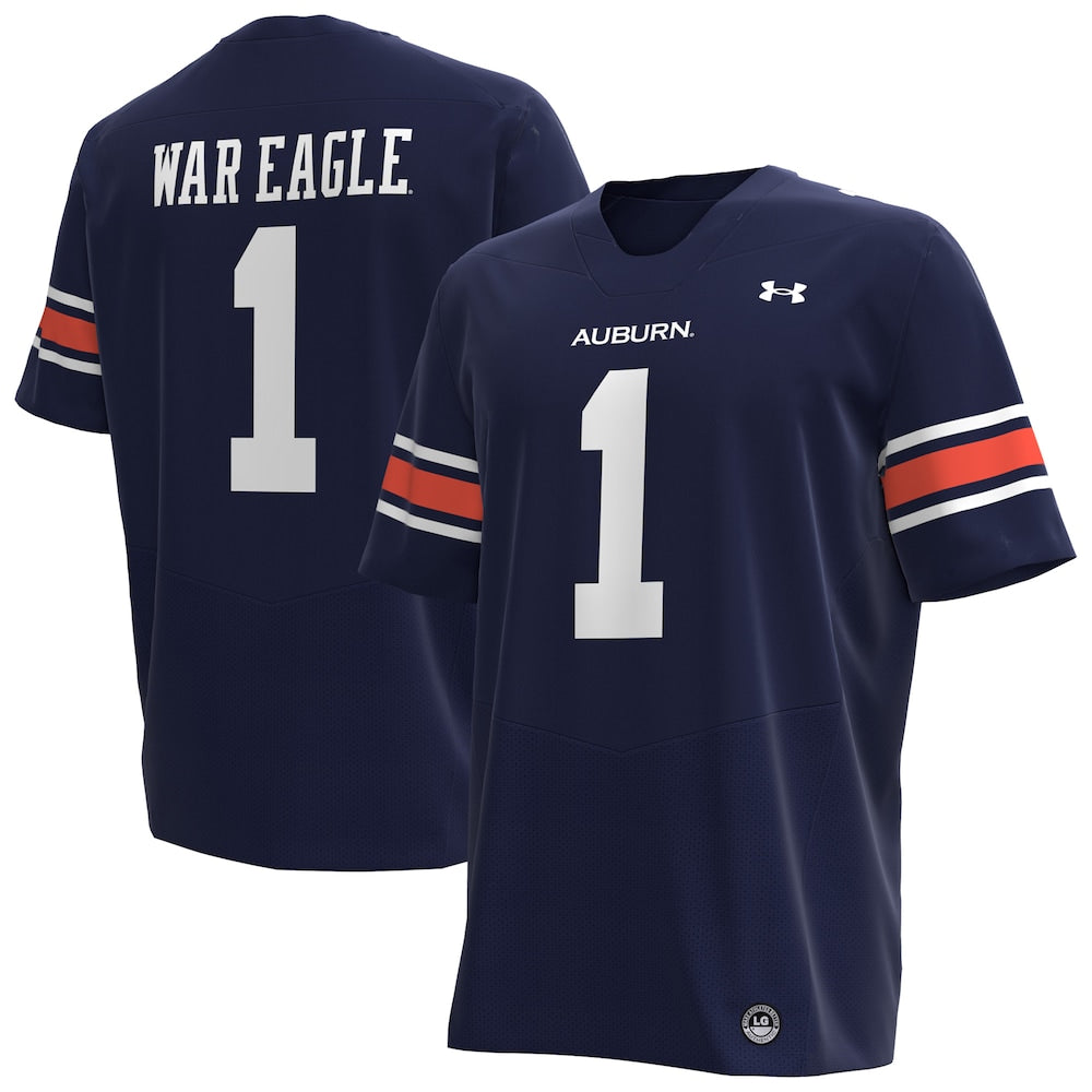 1 Navy Auburn Tigers Replica Football Jersey - retro stitched football jersey for 1 Navy fans