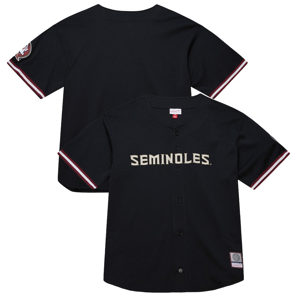 Black Florida State Seminoles On The Clock Full Button Fashion Jersey - retro stitched jersey jersey for Black Florida fans