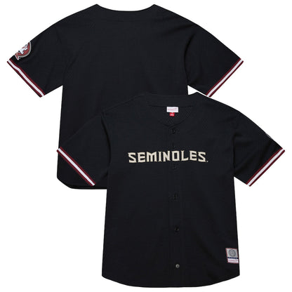 Black Florida State Seminoles On The Clock Full Button Fashion Jersey - retro stitched jersey jersey for Black Florida fans