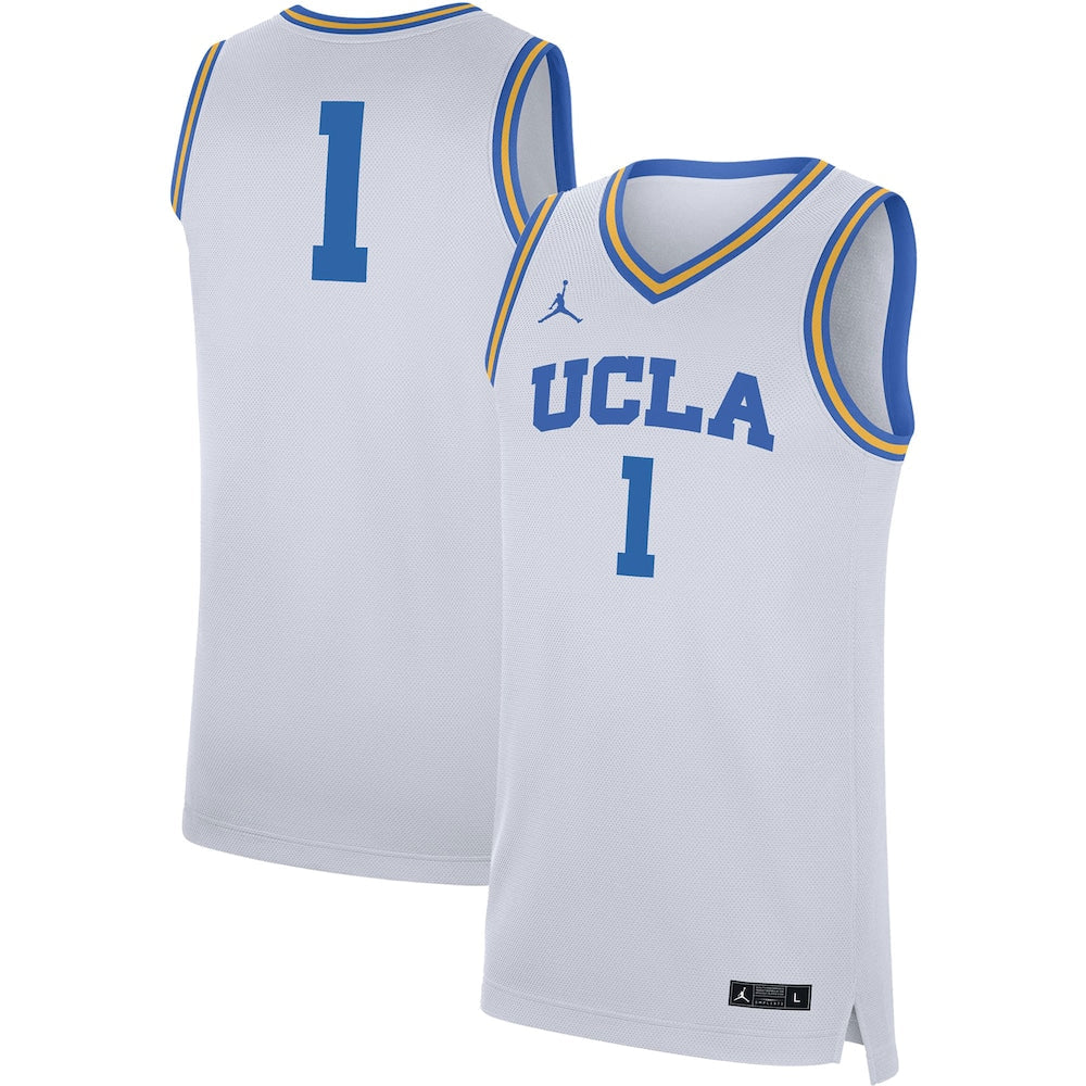 Jordan Brand 1 White Ucla Bruins Replica Jersey - retro stitched jersey jersey for Jordan Brand fans