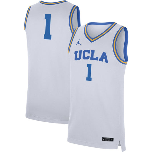 Jordan Brand 1 White Ucla Bruins Replica Jersey - retro stitched jersey jersey for Jordan Brand fans