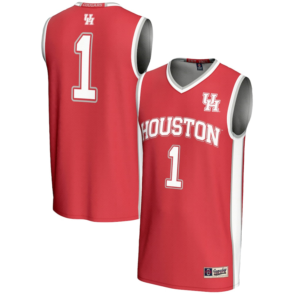 Gameday Greats 1 Red Houston Cougars Lightweight Basketball Jersey - retro stitched basketball jersey for Gameday Greats fans
