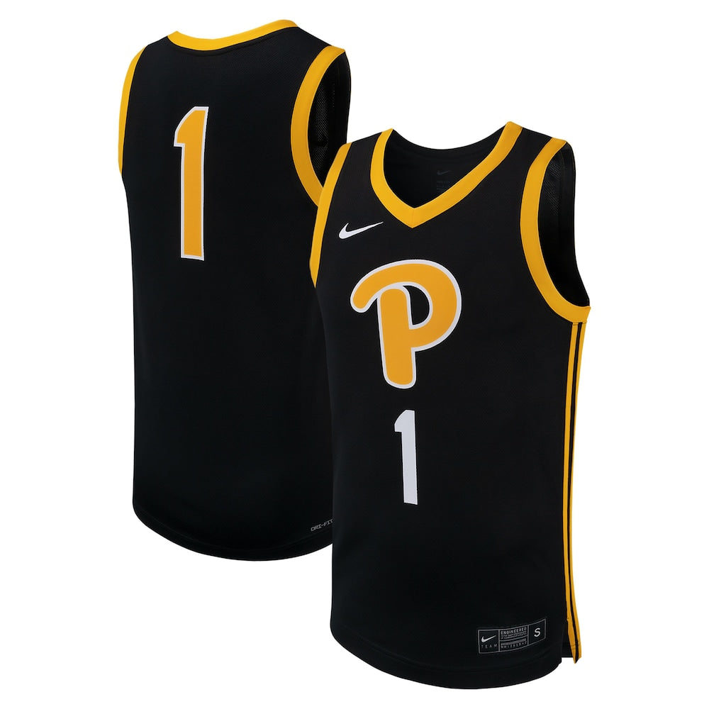 Black Pitt Panthers Replica Basketball Jersey - retro stitched basketball jersey for Black Pitt fans