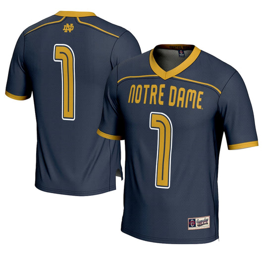 Gameday Greats 1 Navy Notre Dame Fighting Irish Lightweight Lacrosse Fashion Jersey - retro stitched jersey jersey for Gameday Greats fans