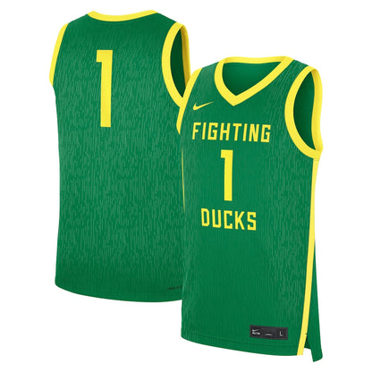 Green Oregon Ducks Road Replica Basketball Jersey - retro stitched basketball jersey for Green Oregon fans