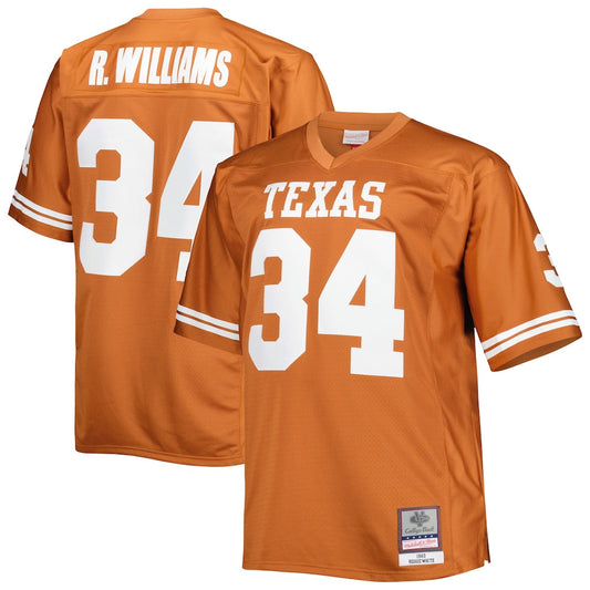 Ricky Williams Texas Orange Texas Longhorns Big Tall Throwback Jersey - retro stitched jersey jersey for Ricky Williams fans