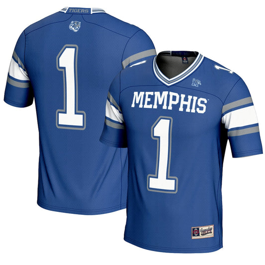 Gameday Greats 1 Royal Memphis Tigers Endzone Football Jersey - retro stitched football jersey for Gameday Greats fans