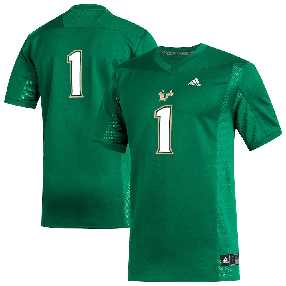 1 Green South Florida Bulls Replica Football Jersey - retro stitched football jersey for 1 Green fans