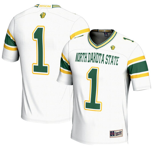 Gameday Greats 1 White Ndsu Bison Endzone Football Jersey - retro stitched football jersey for Gameday Greats fans
