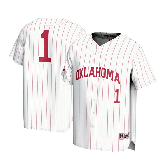Gameday Greats 1 White Oklahoma Sooners Lightweight Baseball Jersey - retro stitched baseball jersey for Gameday Greats fans