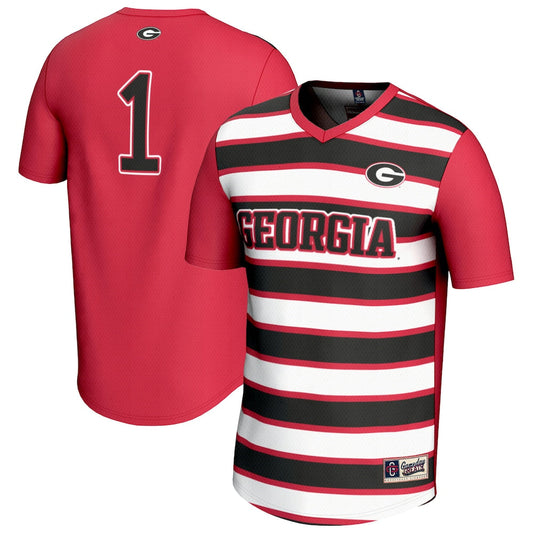 Gameday Greats 1 Red Georgia Bulldogs Lightweight Soccer Fashion Jersey - retro stitched jersey jersey for Gameday Greats fans