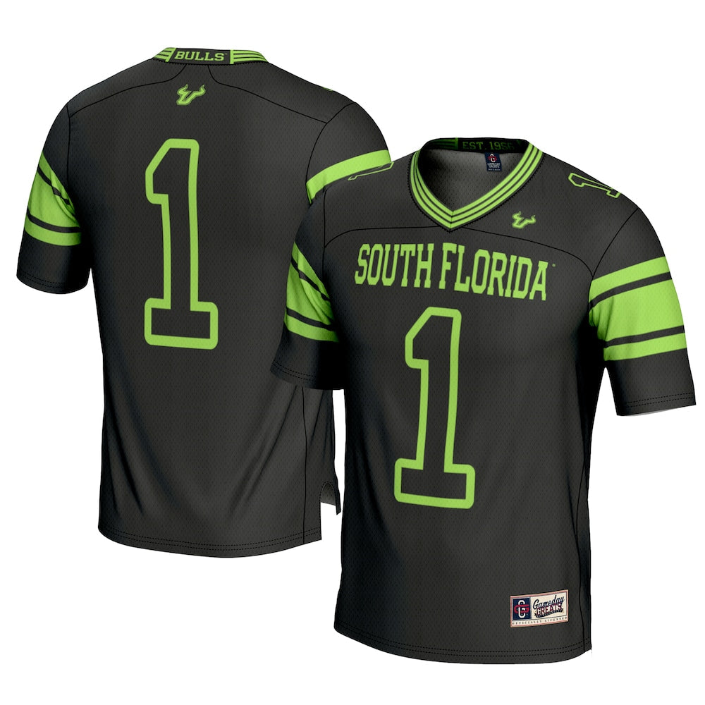 Gameday Greats 1 Black South Florida Bulls Football Jersey - retro stitched football jersey for Gameday Greats fans