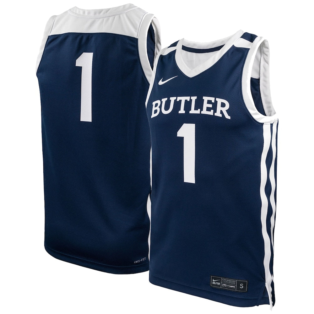 1 Navy Butler Bulldogs Replica Basketball Jersey - retro stitched basketball jersey for 1 Navy fans