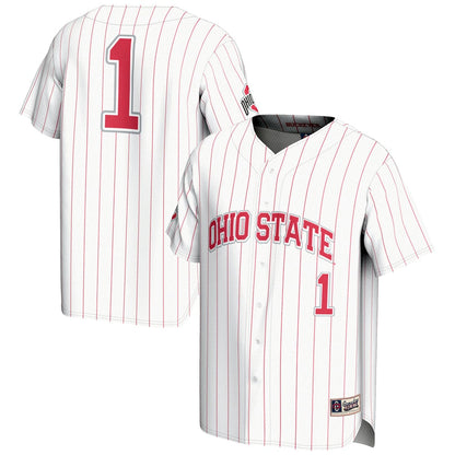 Gameday Greats 1 White Ohio State Buckeyes Lightweight Baseball Jersey - retro stitched baseball jersey for Gameday Greats fans