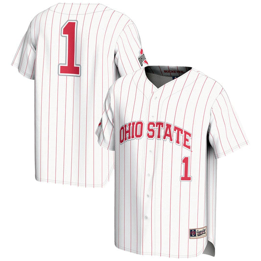 Gameday Greats 1 White Ohio State Buckeyes Lightweight Baseball Jersey - retro stitched baseball jersey for Gameday Greats fans