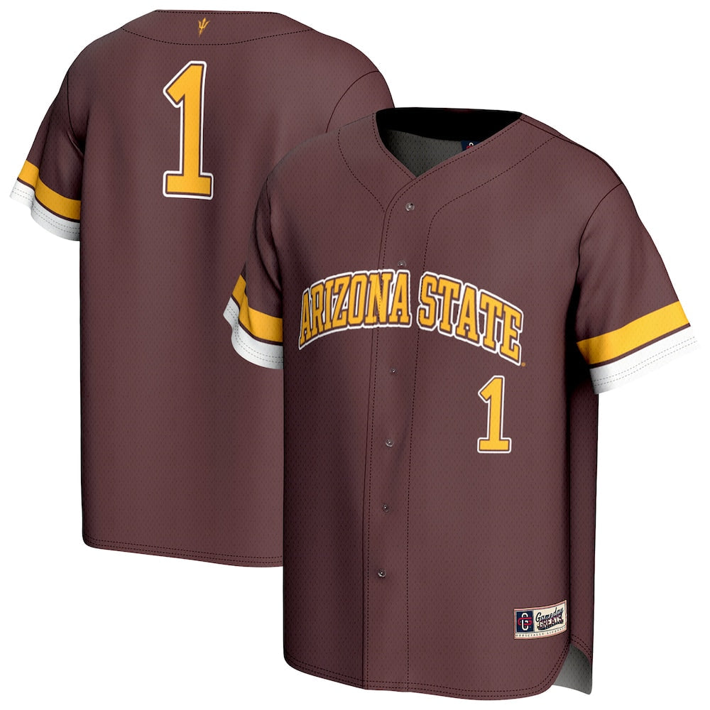 Gameday Greats Maroon Arizona State Sun Devils Lightweight Collegiate Baseball Fashion Jersey - retro stitched baseball jersey for Gameday Greats fans
