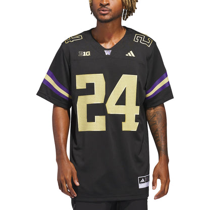 24 Black Washington Huskies Alternate Premier Strategy Jersey - retro stitched jersey jersey for 24 Black fans